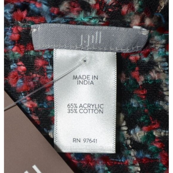 NWT J.Jill Ladies Scarf Black Multi Color Wide Wrap 20" X 70" - Picture 9 of 9